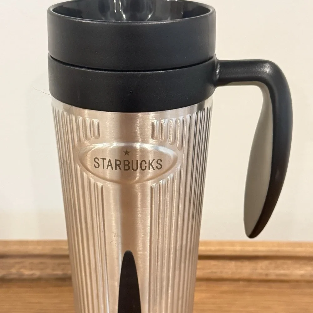 Starbucks Barista Stainless Steel Tumbler 16oz Twist Lid Vintage 2002 Coffee Mug